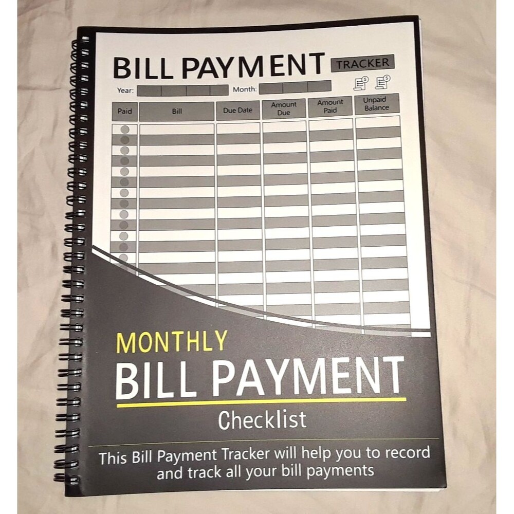 4 Year Monthly Bill Payment Organizer Spiral Notebook Simple Record Keeping